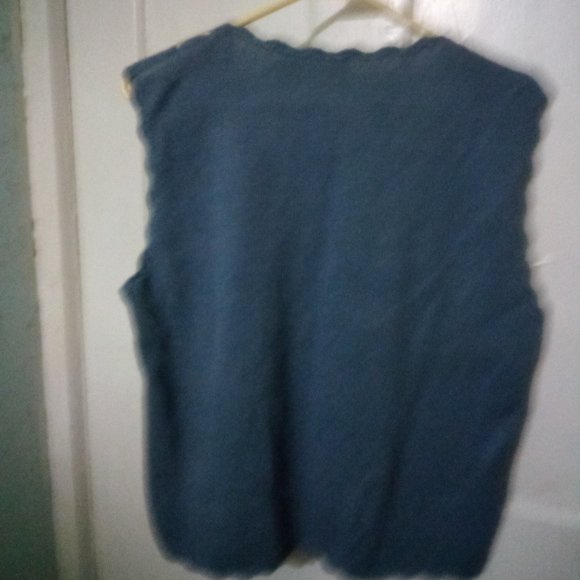 Vintage Styles to Go Ramie Blend Knit Vest Gray Size Medium - Picture 2 of 3